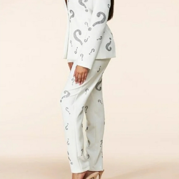 Rhinestone Question Mark 2 piece Suit - Picture 2 of 12